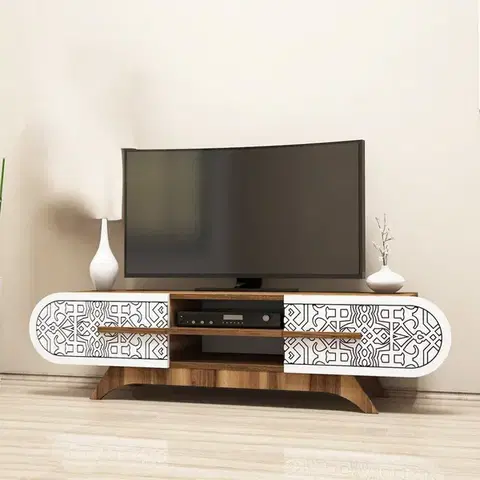 TV stolek Defne - Walnut White
