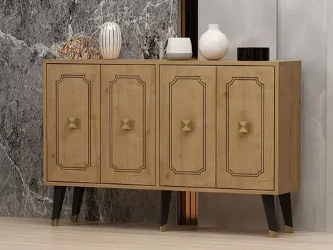 Konzolový stolek Roland - Sapphire Oak, Gold