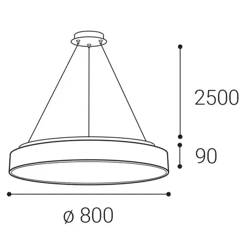 LED2 3275753D Závěsné svítidlo RINGO II 80 P/N-Z, B DALI/PUSH DIM 80+12W 3000K/4000K černá