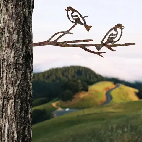 Zahradní dekorace Bird On The Branch 08 - Brown