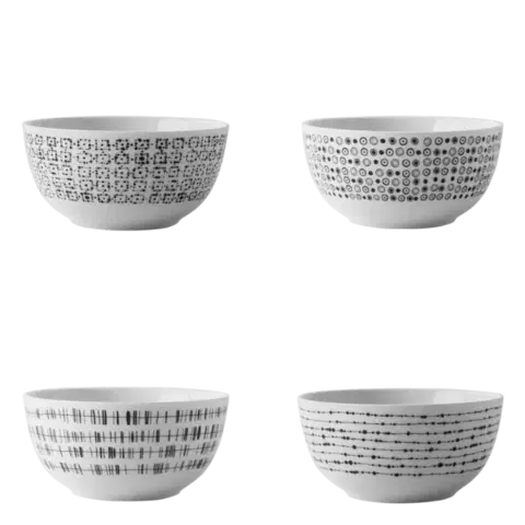 Miska na cereálie 14 cm set 4 ks - Basic Dots - 490823