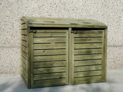 Dřevěný box na popelnice Dekorhome