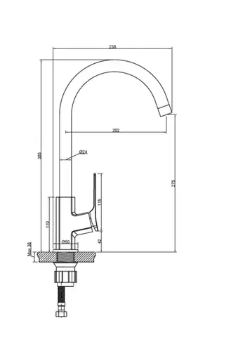INVENA Dřezová baterie NERI černá BZ-01-004-L