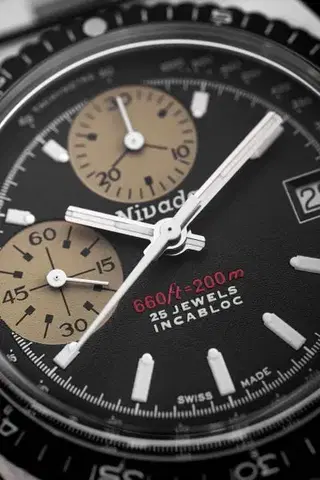 Nivada Grenchen Autochron White Automatic - Brown Leather