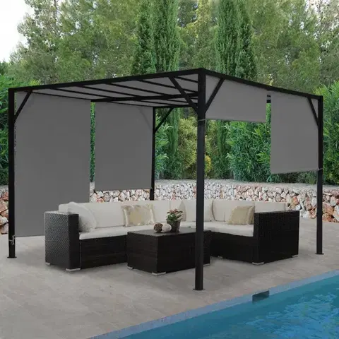 Pergola se stahovací střechou 3x3 m Dekorhome