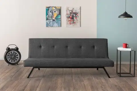 Trojmístná rozkládací pohovka Zola - Dark Grey