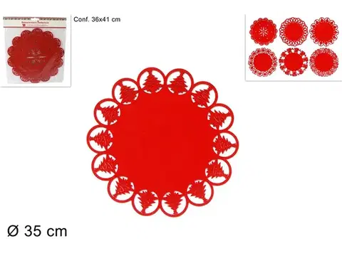 PROHOME - Prostírání 35cm červené sada 6ks různé druhy