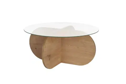 Konferenční stolek Aeris - Sapphire Oak, Transparent