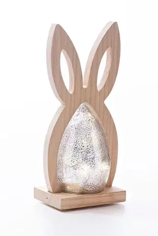 LED figurka zajíc se skleněným vajíčkem