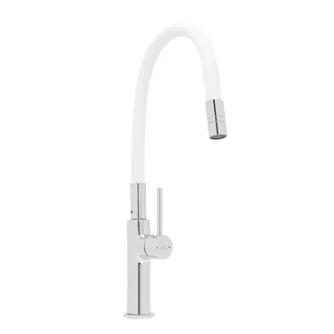 Dřezová baterie SAT se silikonovým ramínkem bílá/chrom SATBSD290B SATBSD290B