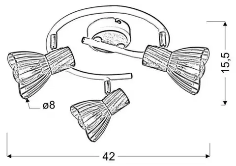 Spirálová stropní lampa 3X25W E14 bílé dřevo CHILE