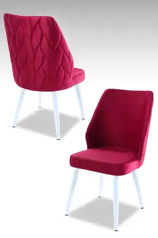 Sada židlí (4 kusy) Pufi - Tile Red, White