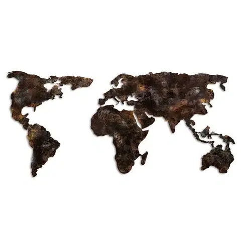 Dekorativní kovový doplněk na zeď World Map 25