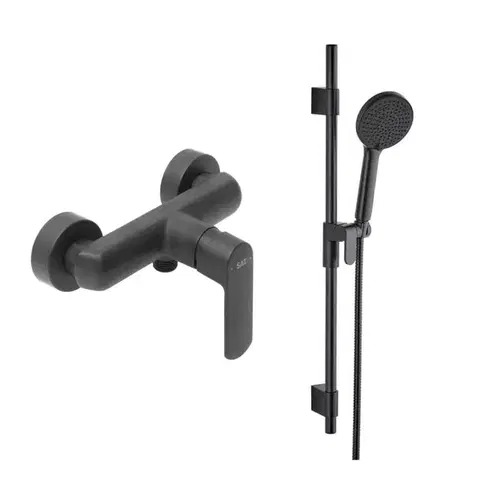 Sprchová baterie SAT Feel se sprchovým setem 150 mm černá matná SATBSFEEL268CSET1 SATBSFEEL268CSET1
