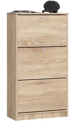 Ak furniture Botník Marienne 60 cm - 3 dvířka dub sonoma