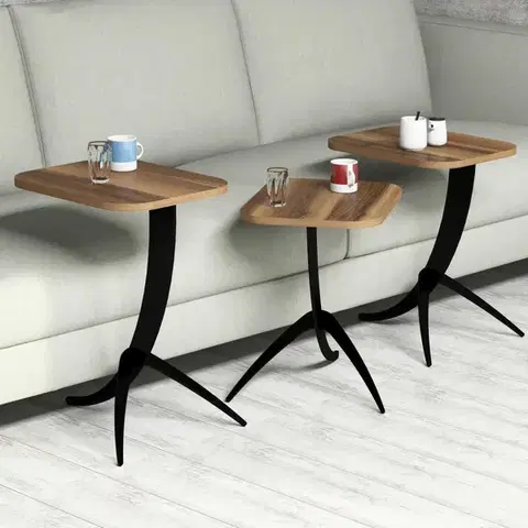 Sada odkládacích stolků (3 kusy) Pion - Walnut
