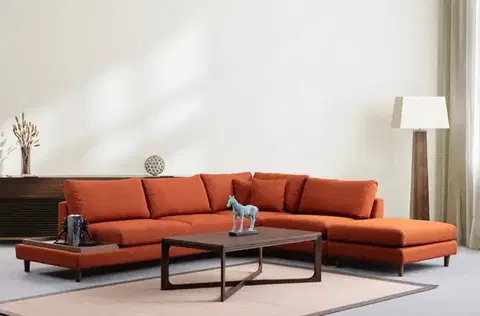 Rohová sedací souprava New Tulip With Pouf - Orange