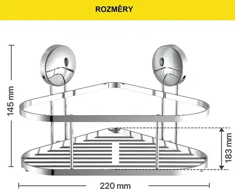Eisl Rohová sprchová police, chrom BA0200 BA0200