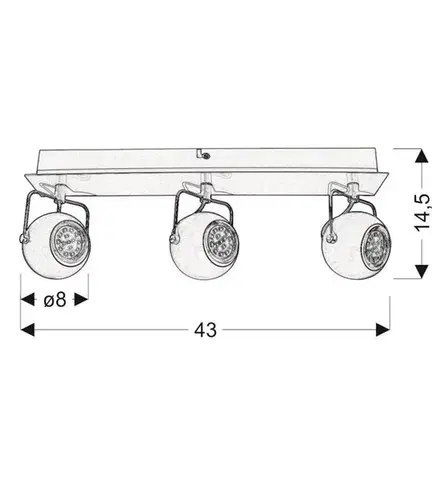 Stropní svítidlo Tony 3X3W LED GU10 matně černé