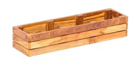 DEOKORK Zahradní teakový truhlík FIORI 66 × 14 × 14 cm