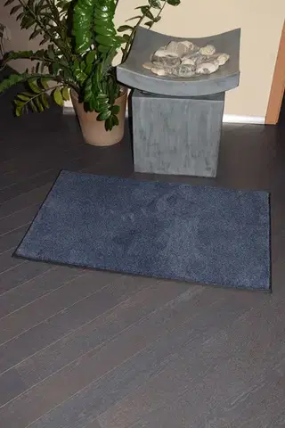 Lano, Kusový koberec Supersoft s bordurou 710 tm. modrý, 60x100, modrá, chodba / předsíň
