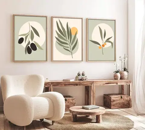 Dekorativní rámovaný obraz z MDF (3 kusy) Huhu116 - 70 x 50