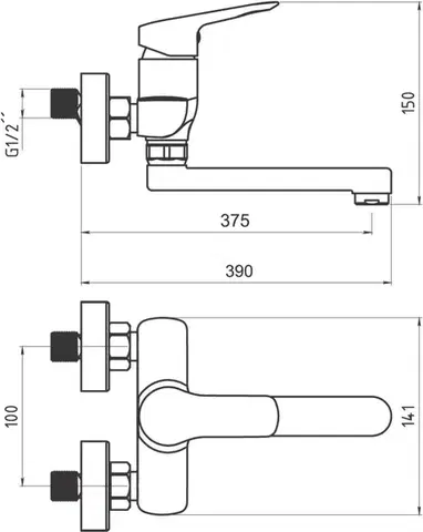 NOVASERVIS Dřezová umyvadlová baterie 100 mm Metalia 54 FLOW, chrom 54079,0E