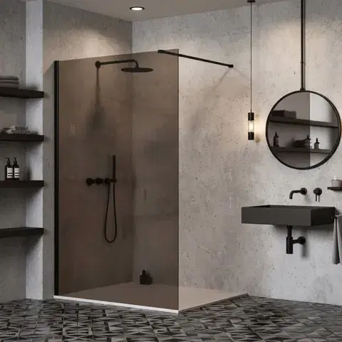 REA/S Sprchová zástěna Flexi Brown / Black 130 KPL-K99189