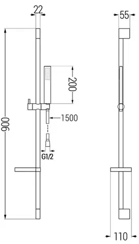MEXEN/S DS00 posuvný sprchový set, chrom 785004583-00