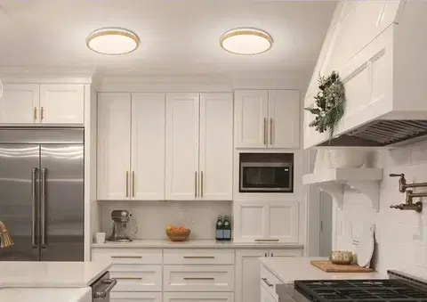 STROPNÍ SVÍTIDLO KATO 400 mm LEDEA LED 24W KOV BÍLÉ, SVĚTLÉ DŘEVO