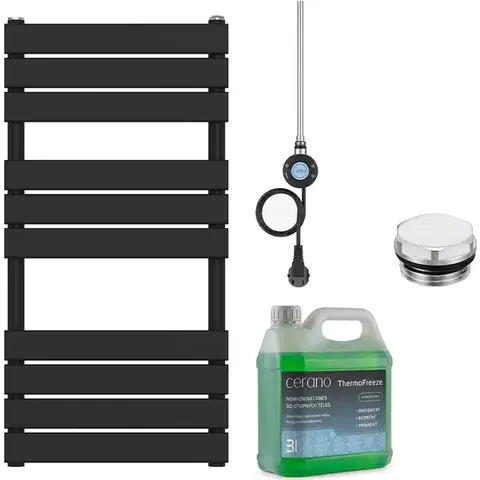 CERANO Koupelnový elektrický radiátorový set Claude WIFI 300W černá matná 1000x500 mm CER-082197