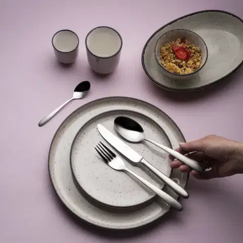 Porcelánový set 8 ks – Gaya Atelier šedé frkané - 453097