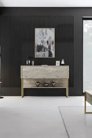 Komoda Luxe - Travertine, Gold