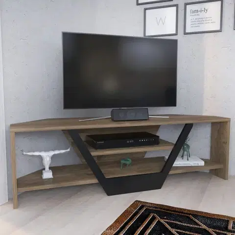 TV stolek Sares - Walnut, Black