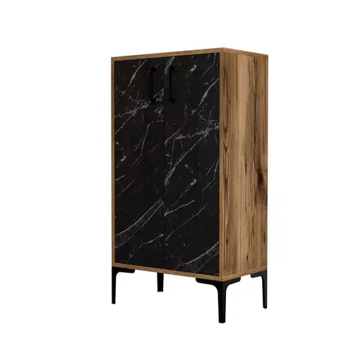 Botník Prag Walnut and Black Marble