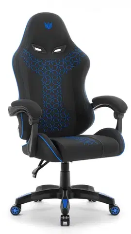 Herní židle HC-1008 2.0 s ergonomickými polštáři - černá a modrá