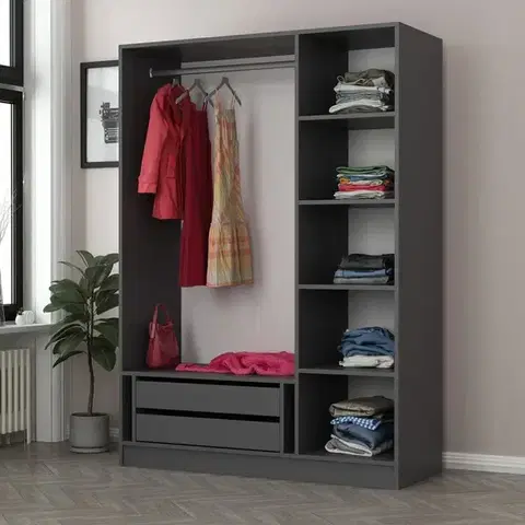 Šatní skříň Kale Anthracite - 2287