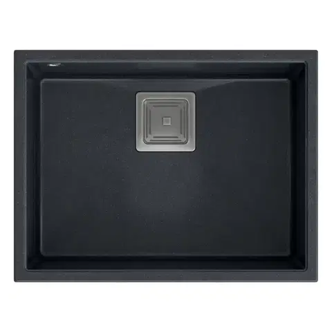 Quadron Granitový dřez DAVID 50 Black Metallic Ocel HQD5542U8-BS