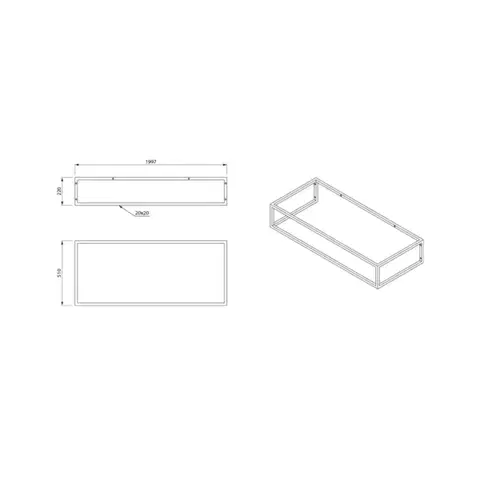 SAPHO SKA konzole pod umyvadlo/desku 119,7x22x51cm, černá mat SKA820