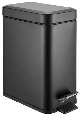 AQUALINE SIMPLE LINE odpadkový koš obdélníkový 5l, černá mat GAQ005B