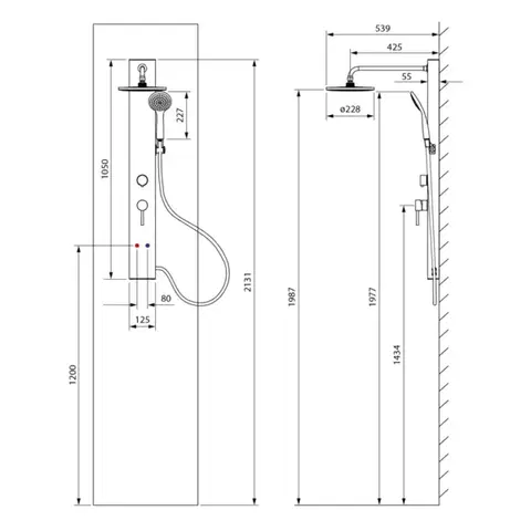 AQUALINE FIGA sprchový panel 125x1050, bílá SL230