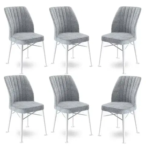 Sada židlí (6 kusů) Flex - Grey, White