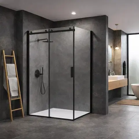 HOPA Pevná boční stěna PANEL BELVER BLACK NEW Barva rámu Černá, Pevná stěna 90 Směr zavírání Univerzální Levé / Pravé, Výplň Čiré bezpečnostní sklo 8 mm BCBELV90PSBCN