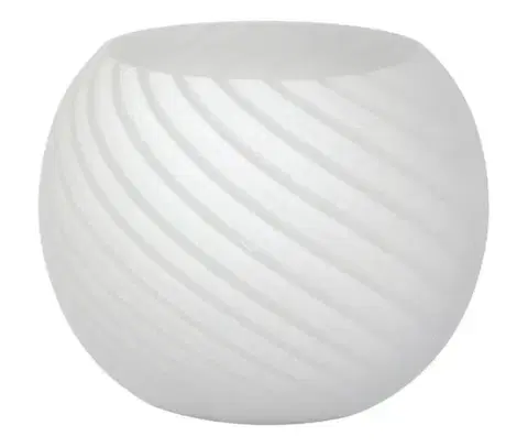 Bílé pruhované skleněné stínidlo E14 pro lampu Turno
