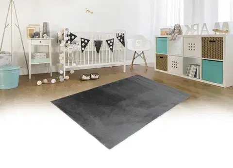 BO-MA, Kusový koberec Rabbit new 11 dark grey, 80x150, šedá, ložnice