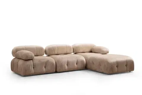 Hanah Home Taburet Bubble 95 cm samet krémový