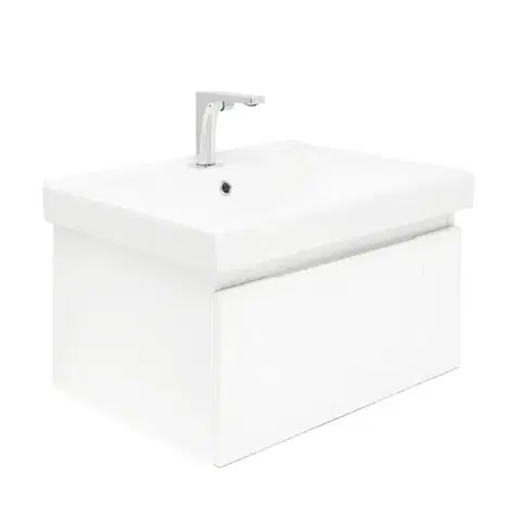 Koupelnová skříňka s baterií a umyvadlem SAT Evolution 1 58x30x44,8 cm bílá mat SATEVO60WMU1B SATEVO60WMU1B