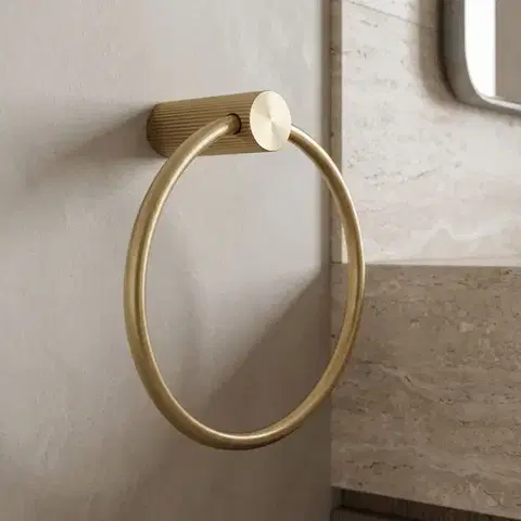 REA Koupelnový věšák Ring 64106 SOLO Brush Gold REA-84208