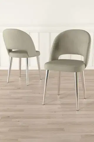 Sada židlí (6 kusů) Pane - Cream, Chrome