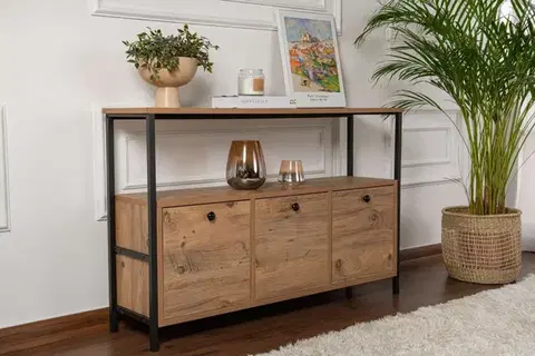 Konzolový stolek Solace - Atlantic Pine, Black